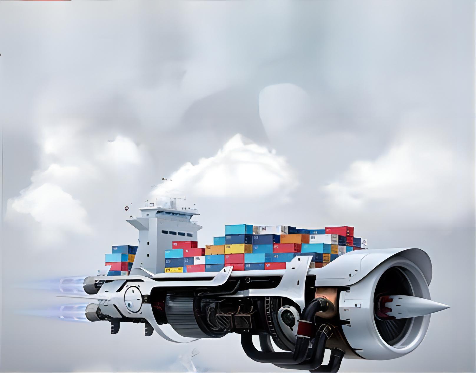 Cargo ship and airplane representing china export logistics fast singapore