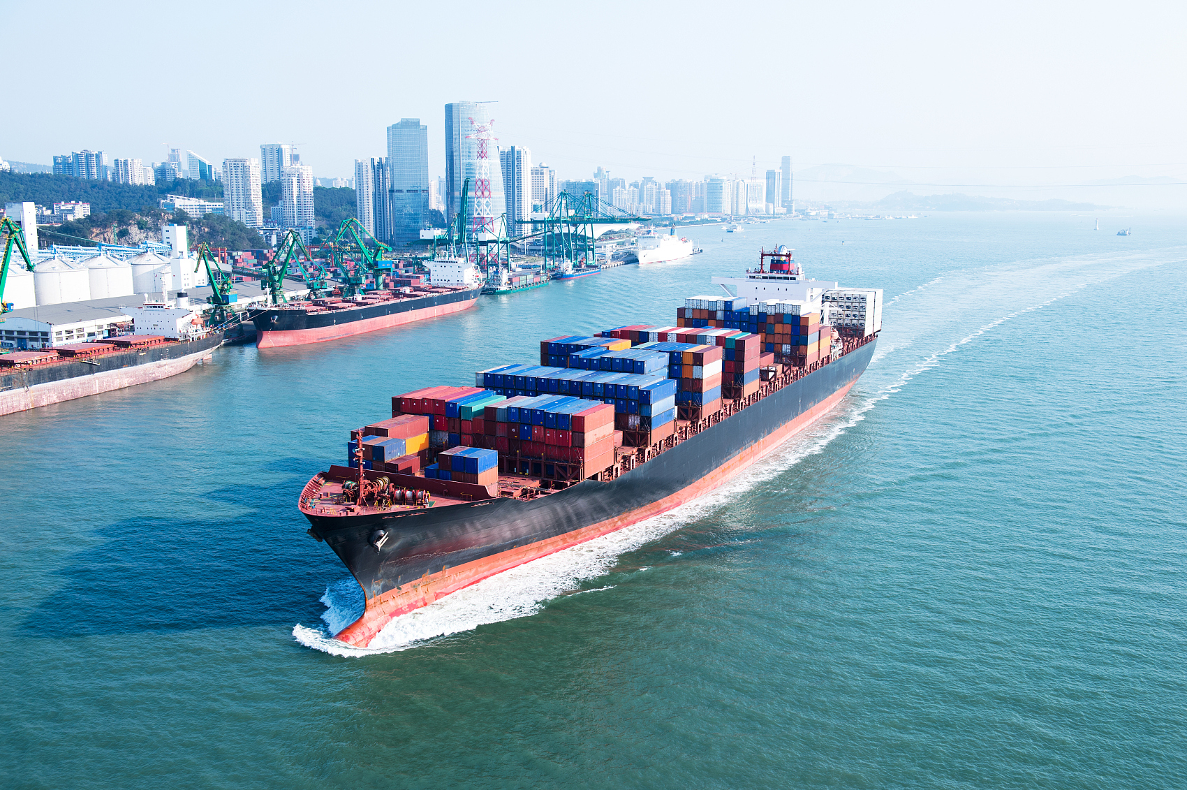 Professional logistics team managing international cargo shipments